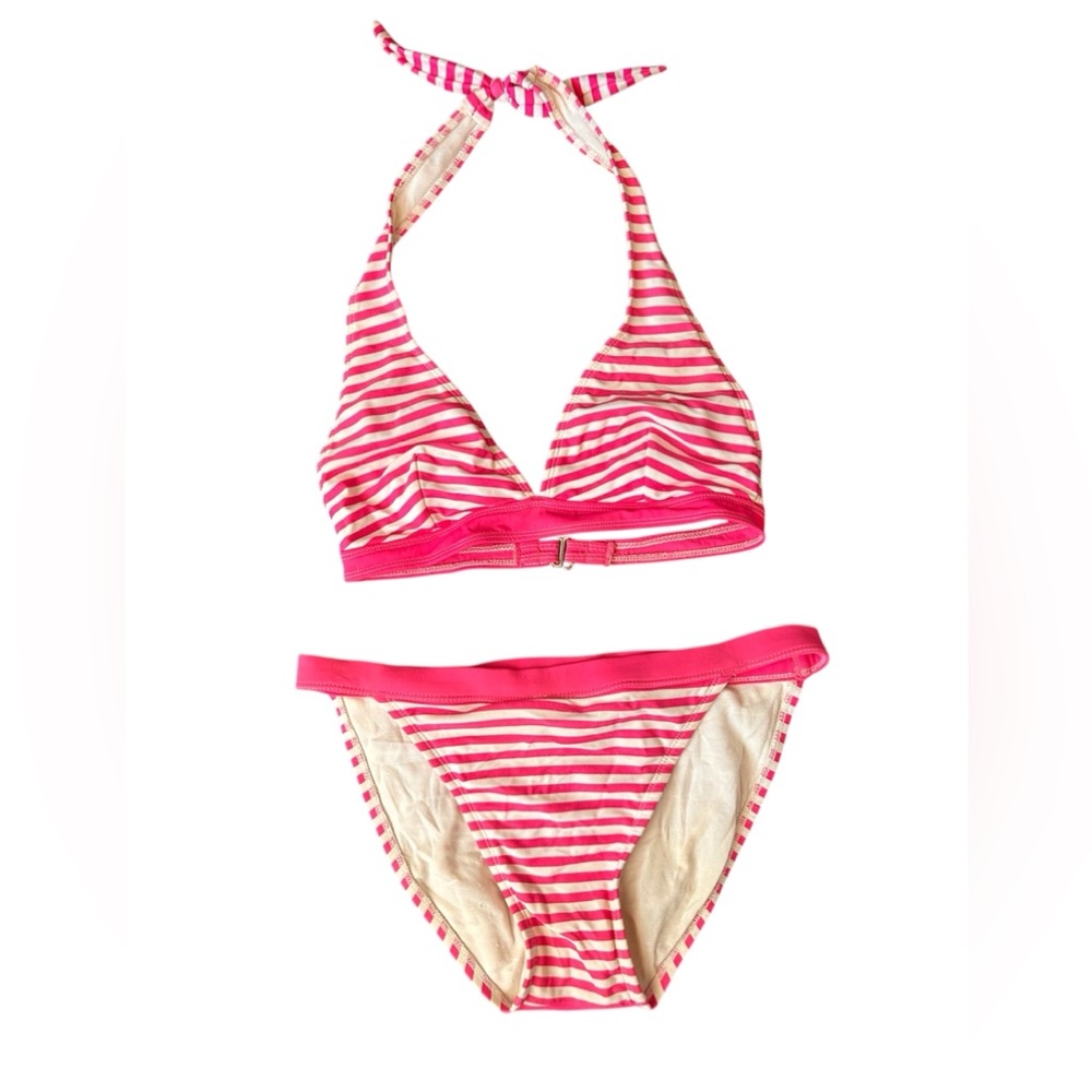 Isaac Mizrahi Striped Pink/White Bikini